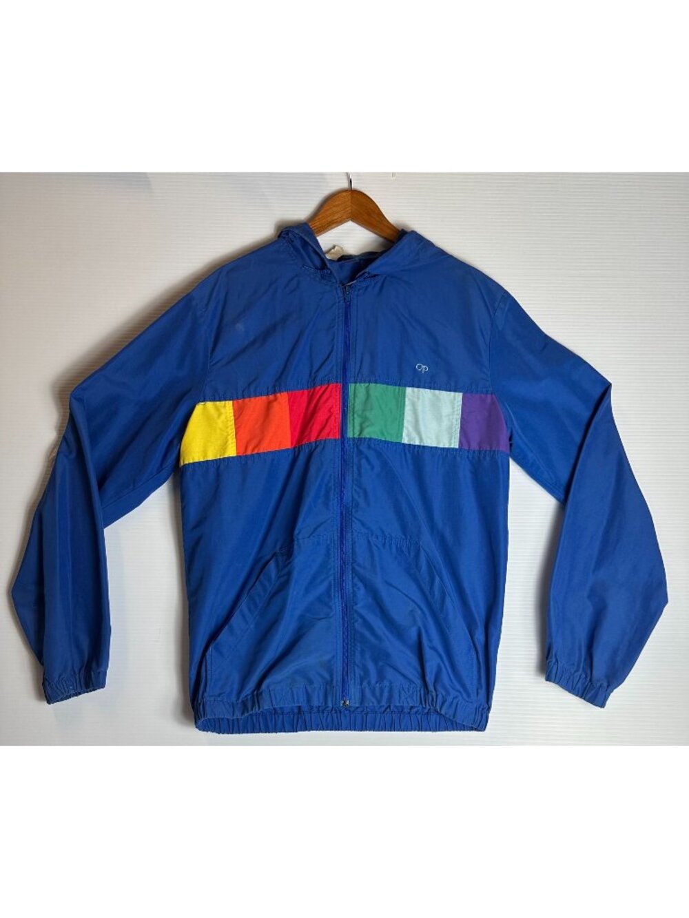 VTG 80s Ocean Pacific OP Anorak Windbreaker Jacket Colorblock Men's L Surf